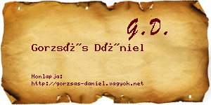 Gorzsás Dániel névjegykártya